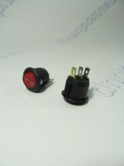 Кнопка Вкл\Выкл клавиша круглая 3 контакта 2 положения с подсветкой