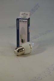Светодиодная лампочка LB-737/ С37 свеча/ 6W/ 230V/ 520Lm/ Е-27/ 4000К (FERON)