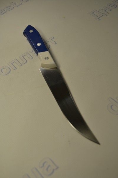 Нож кухонный,ручка бело голубая,лезвие 15 см
