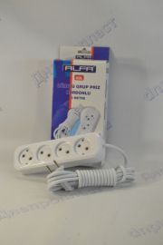 Удлинитель 4 гнезда  3м ALFA