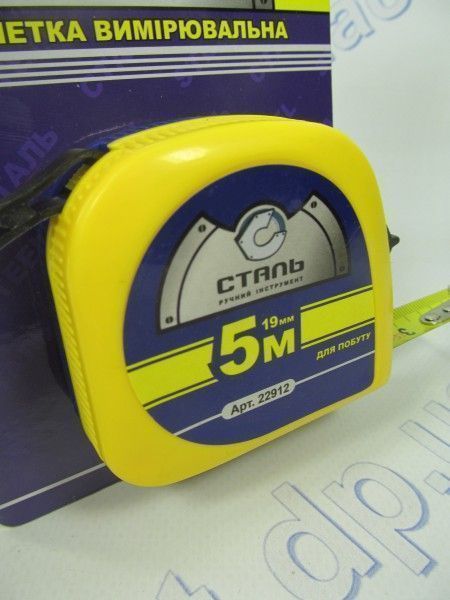 Рулетка 5м*19мм пластиковый корпус СТАЛЬ