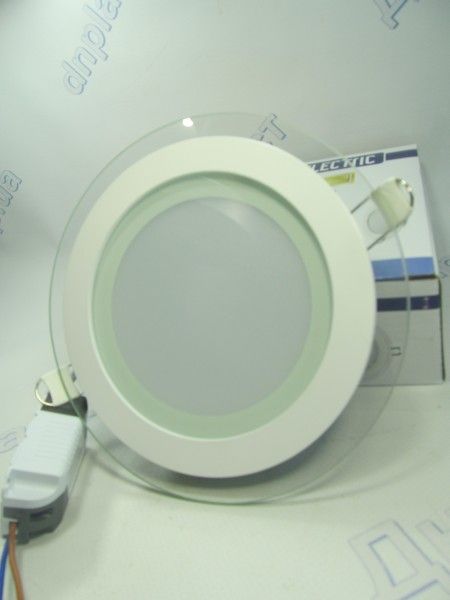 Светодиодный светильник круглый стекло LED 12W 6400K CLARA-12 HOROZ