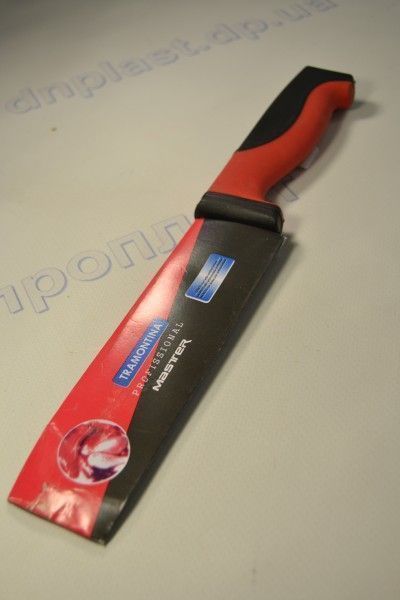 Нож для мяса, ручка красно черная,лезвие 15 см