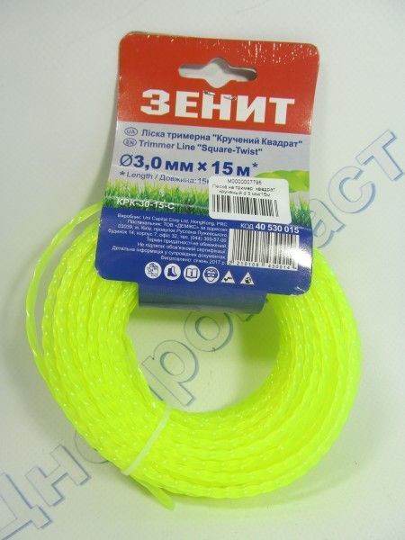 Леска на тример  квадрат крученый d 3 мм/15м