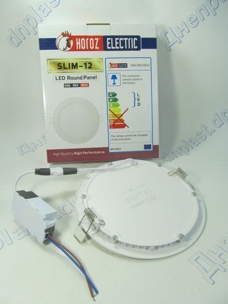 Светодиодный светильник круглый LED 12 W 6400K Slim -12 HOROZ