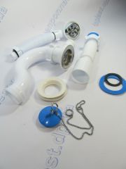 Ани для ванны с выпуском и  переливом  6/4 с гибкой трубой 40*50 (АЕ 155)