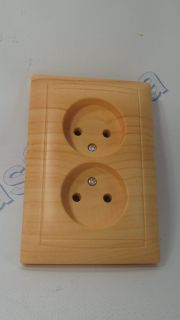 Розетка 2 простая сосна  LUXEL (3807)
