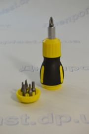 Отвертка MINI с реверсом и трещеткой + биты 6шт