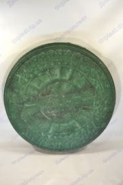 Люк канализационный 1,8т d.крышки 620мм,h-80мм,d. юбки -720мм (полимерпесчанный зеленый)