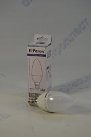 Светодиодная лампочка LB-720/ С37 свеча/ 4W/ 230V/ 340Lm/ Е-14/ 4000К (FERON)