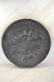 Люк канализационный 1,8т d.крышки 620мм,h-80мм,d. юбки -720мм (полимерпесчанный черный)