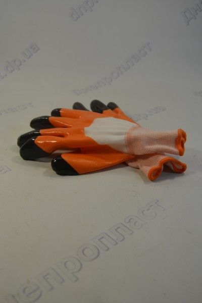 Перчатки силикон оранж черный пальчик