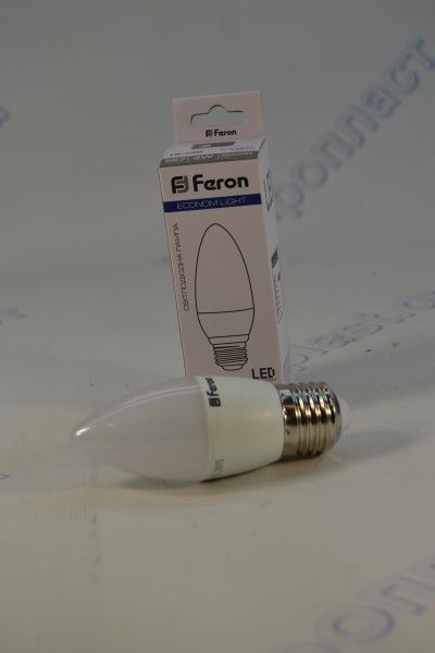 Светодиодная лампочка LB-720/ С37 свеча/ 4W/ 230V/ 340Lm/ Е-27/ 4000К (FERON)