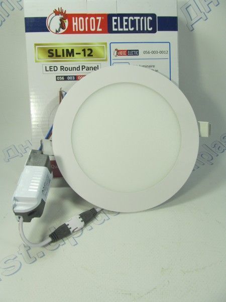 Светодиодный светильник круглый LED 12 W 6400K Slim -12 HOROZ