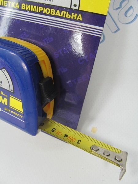Рулетка 3м*16мм пластиковый корпус СТАЛЬ