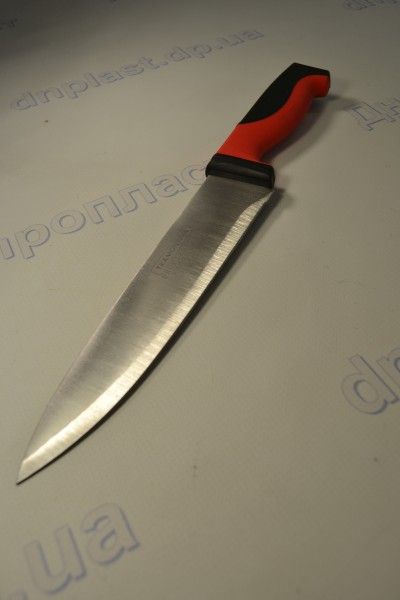 Нож для мяса, ручка красно черная,лезвие 20 см