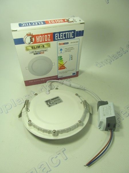 Светодиодный светильник круглый  LED 9W 6400K Slim--9 HOROZ