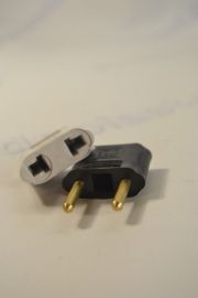 Переходник на евровилку плоский, латунная ножка 10А/250В