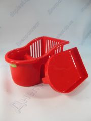 Подставка для столовых приборов красная 17*13*14см