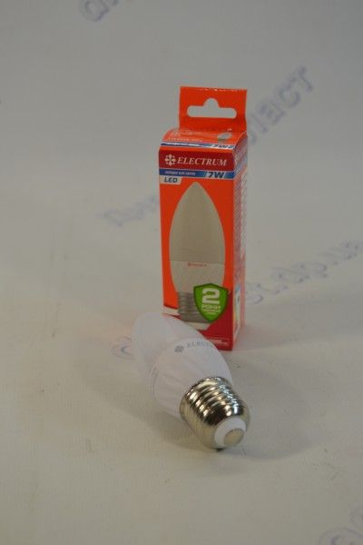 Светодиодная лампочка Е-27 (свеча) 7w /4000К ELECTRUM/ A-LC-0430