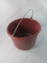 Ведро пластмасовое 12л. с металической ручкой красное