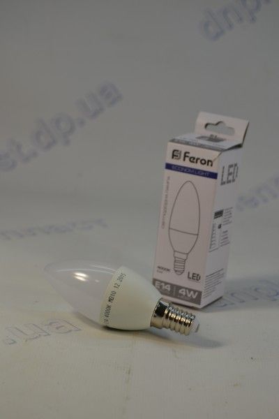 Светодиодная лампочка LB-720/ С37 свеча/ 4W/ 230V/ 340Lm/ Е-14/ 4000К (FERON)