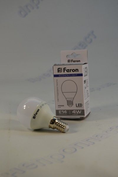 Светодиодная лампочка LB-380/ Р45 шар/ 4W/ 230V/ 340Lm/ Е-14/ 4000К (FERON)