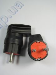 Вилка із заземленням Г-подібна каучукова  