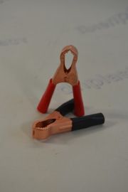 Зажим электрический (крокодил) маленький 10А, L=5см (красный, черный) цена за пару