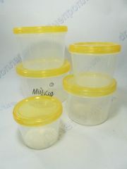 Набор контейнеров круглых 5шт 0,2*0,3*0,5*0,7*1,0л