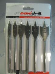 Набор перьевых сверл по дереву 6 шт (10-25 мм) (470200)