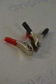 Зажим электрический (крокодил) средний 50А, L=10см (красный, черный) цена за пару