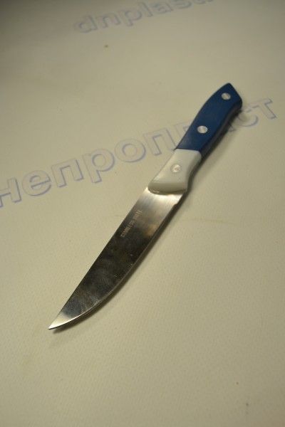 Нож кухонный,ручка бело голубая,лезвие 10 см