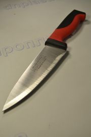Нож для мяса, ручка красно черная,лезвие 15 см