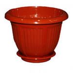 Горшок цветочный Волна 28х22 (цв. белый, коричневый)