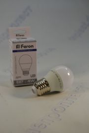 Светодиодная лампочка LB-380/ G45 шар/ 4W/ 230V/ 340Lm/ Е-27/ 4000К (FERON)