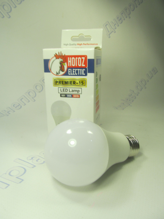 Лампа светодиодная А60 LED 15W E27 6400K HOROZ