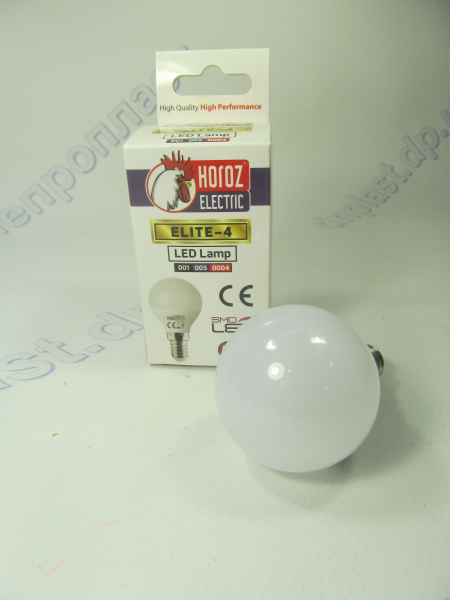 Лампа светодиодная шар LED 4W E14 6400K HOROZ