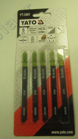 Полотна для электролобзика, (дерево) /длина 100мм YATO YT-3401