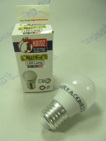 Лампа светодиодная шар LED 6W E27 6400K HOROZ