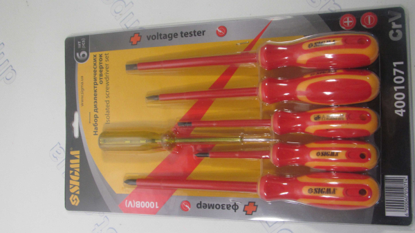 Набор отверток диэлектрических 5шт + фазомер 250В