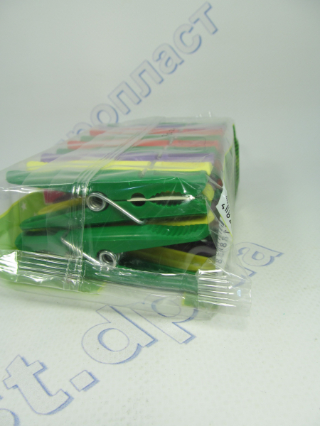Прищепки 18 шт/80мм (пластик) БЛЕСК
