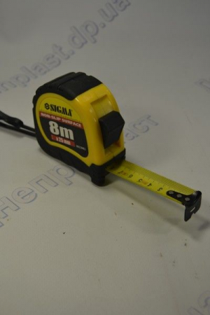 Рулетка обрезиненый корпус 8м*25мм  Sigma