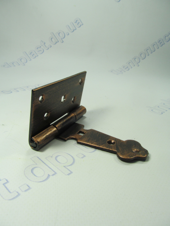 Петля Стрела (узор) 100мм медь,черная