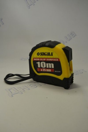 Рулетка обрезиненый корпус 10м*25мм  Sigma