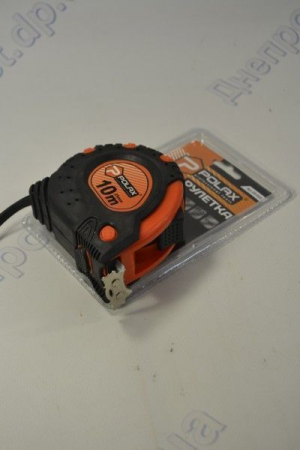 Рулетка обрезиненый корпус 10м + магнит POLAX