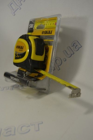 Рулетка обрезиненый корпус с автостопом 5м*19мм  Sigma