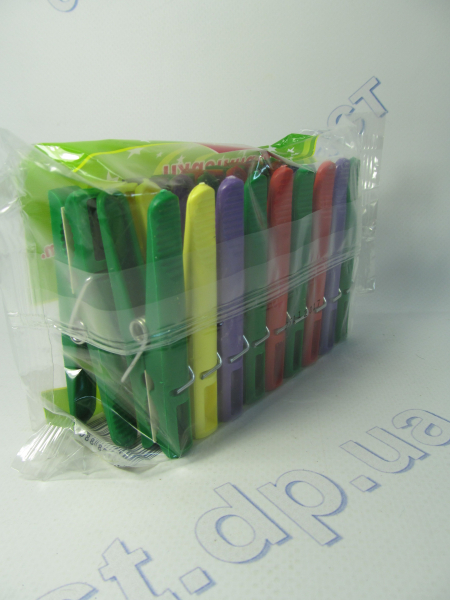 Прищепки 18 шт/80мм (пластик) БЛЕСК