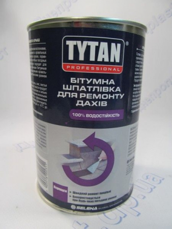 Битумный герметик "WATER STOP" для ремонта крыш 1кг (черный) TYTAN
