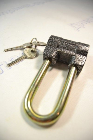 Замок навесной 75мм (серый)